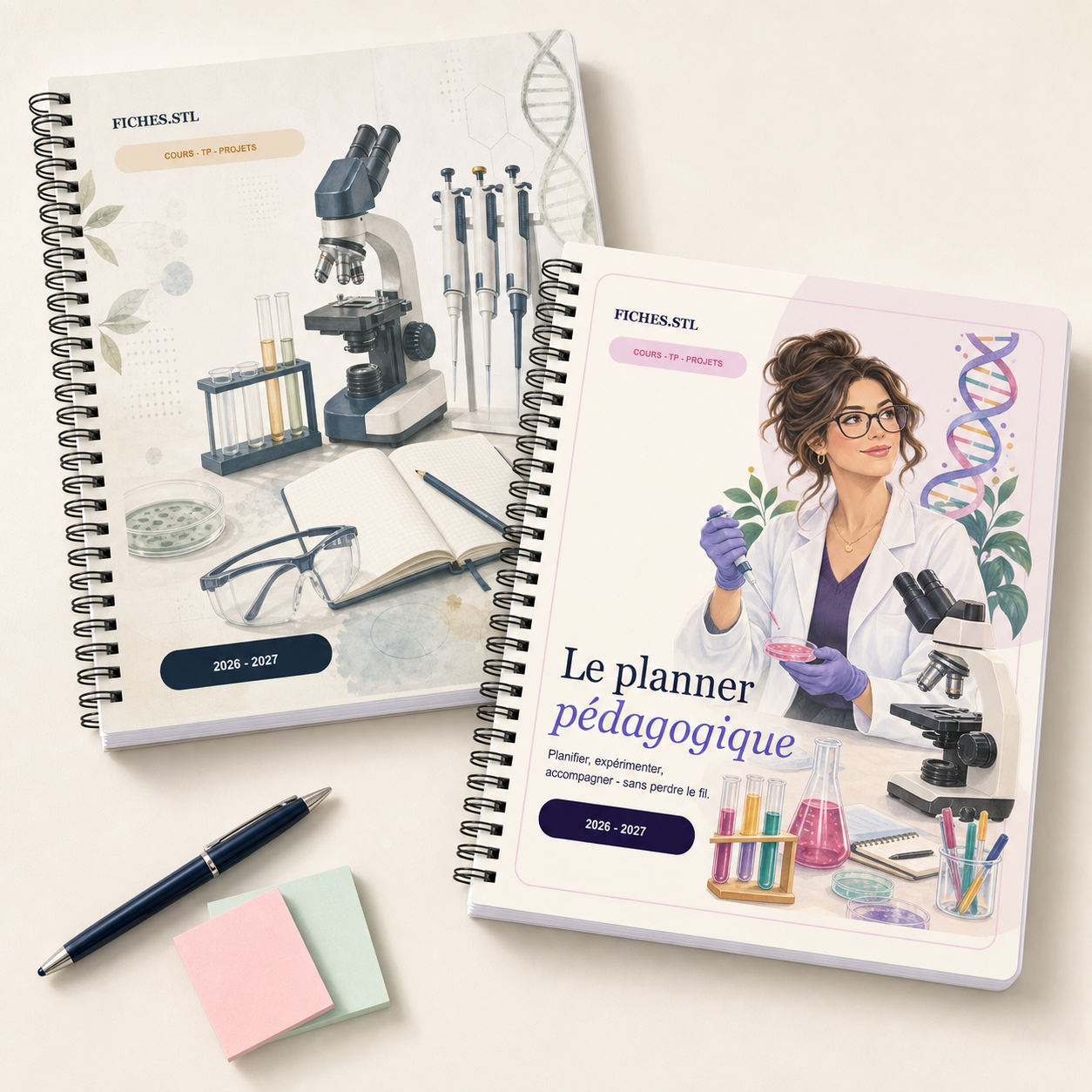 Les deux couvertures disponibles pour le planner pédagogique imprimé